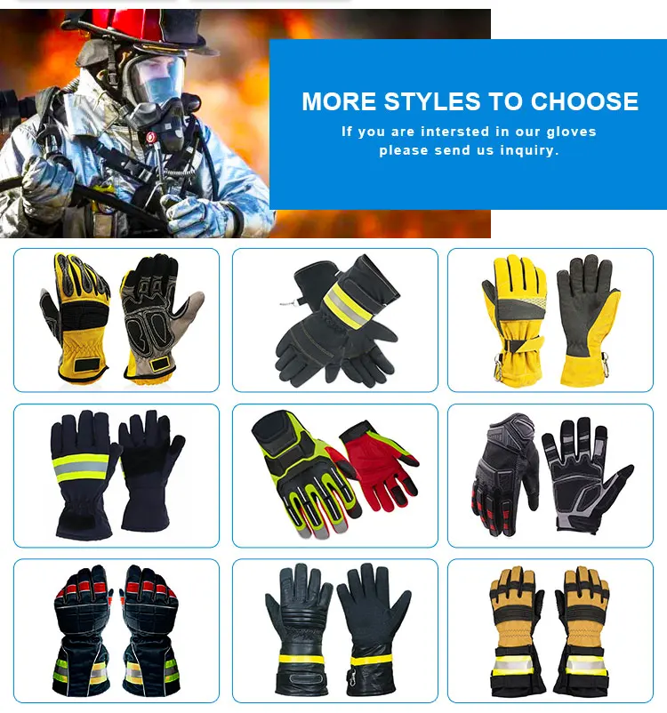 Hot Sale Fire Free Rescue Protective Wristlet Fireproof Fire Fighting Firefighter Gloves With Reflective Strap