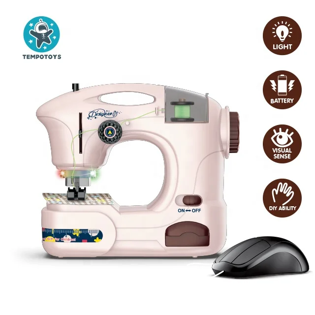 Tempo Toys Children Play House Home Appliances Sewing Machine & Fish Iron + Small Bed Board Set Pretend Play  Kids Toys