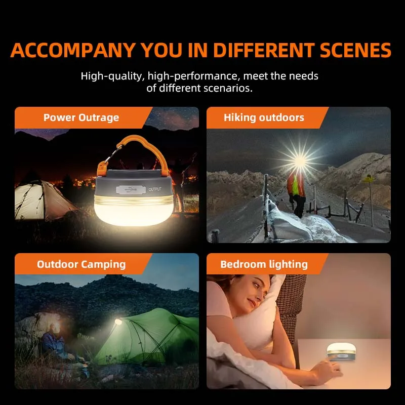 Rechargeable Portable LED Camping Lantern light  with Power Bank Magnetic for Camping /Emergency