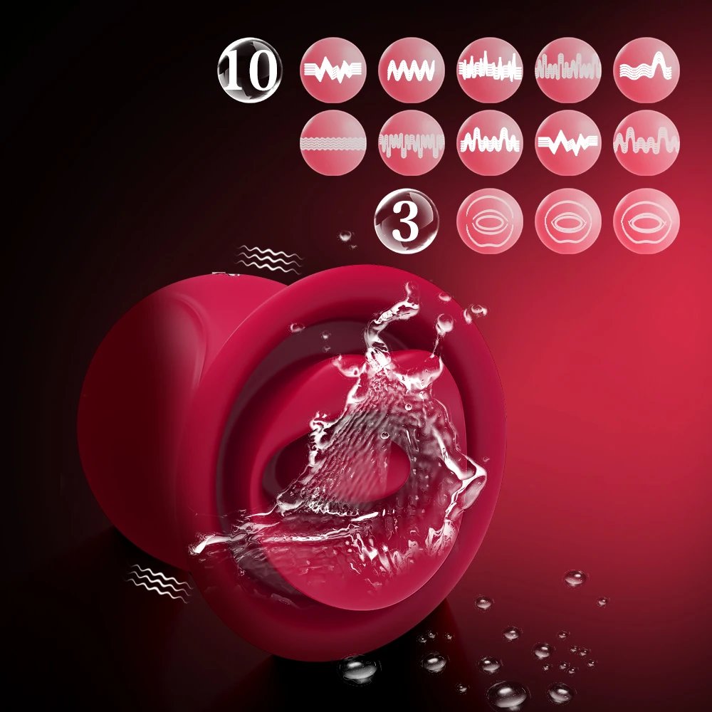 LOVE Newly waterproof Magic Lips Rose Biting Sucking Licking Ladies Rose Toy Stimulator Suction Purple Ladies Rose toy For Women