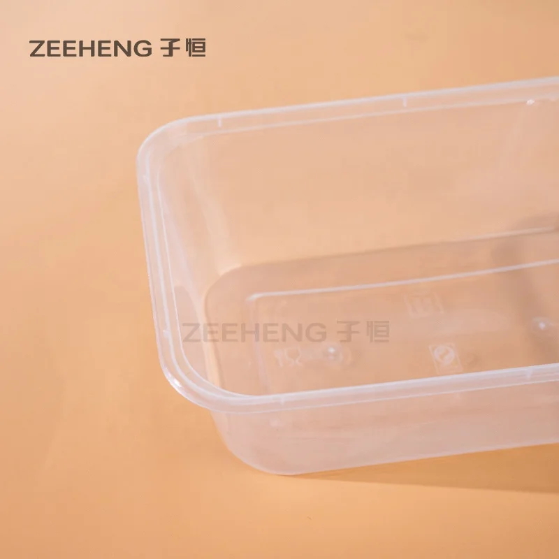 Rectangular clear disposable pp plastic food container takeaway/take out delivery lunch box
