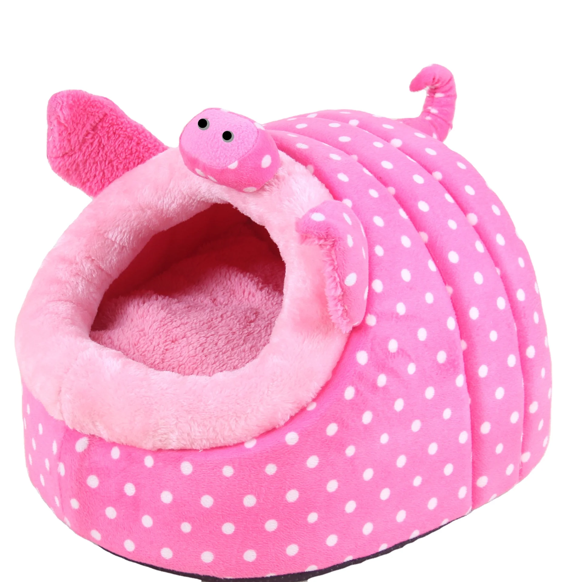 Pink Pig Design Luxury Pet Bed New Warm Plush Dog House Dog Cat Sleeping Pet Bed