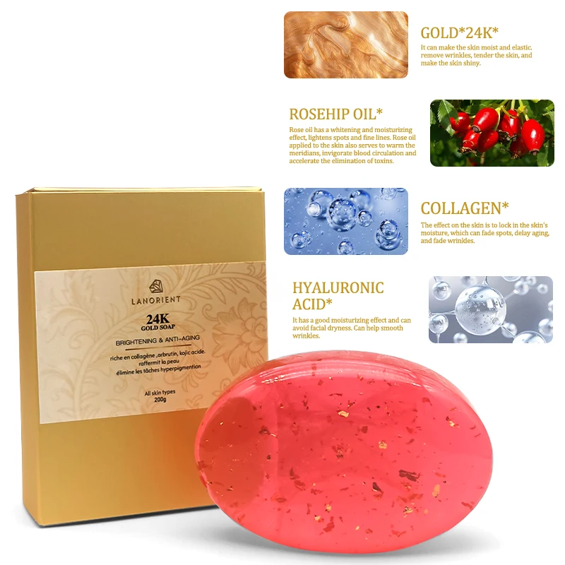 Private Label Bath Supplies Organic Whitening Soap With Glutathione Lightening Red Rose Bar Soap