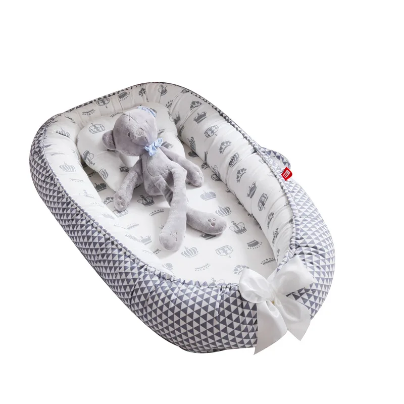 Portable Baby Lounger Baby Nest for Co Sleeping Ultra Soft and Breathable Cotton for Traveling Perfect for Bassinet & Cribs