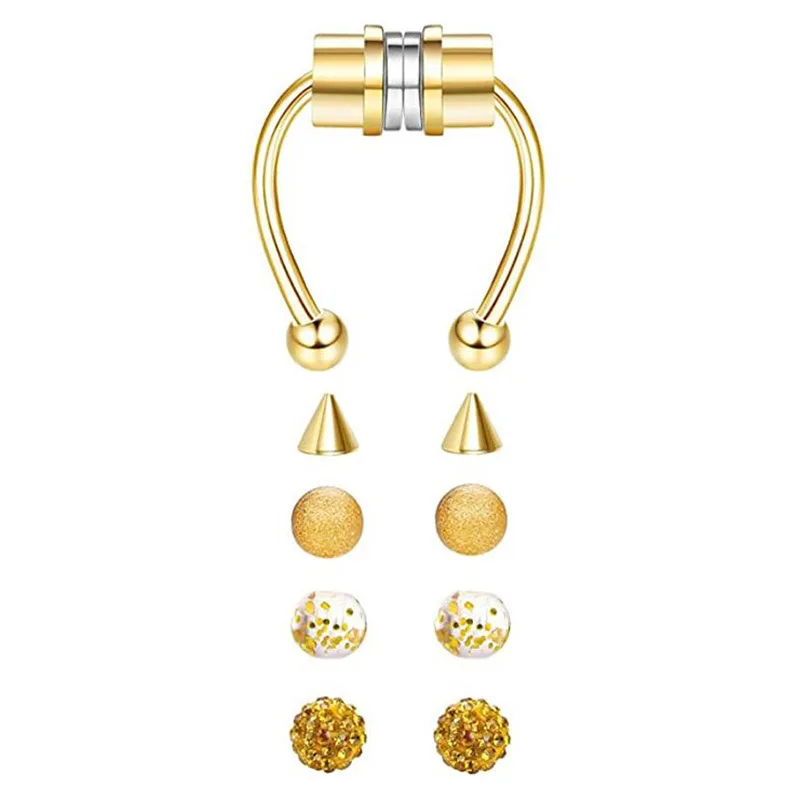 Fj Piercing Jewelry Stainless Steel Magnet Nose Ring Magnetic Nasal Splint