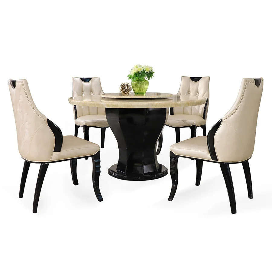 round marble dinning table and Dining Chairs set Wood Tables Antique Furniture Sets dining room sets