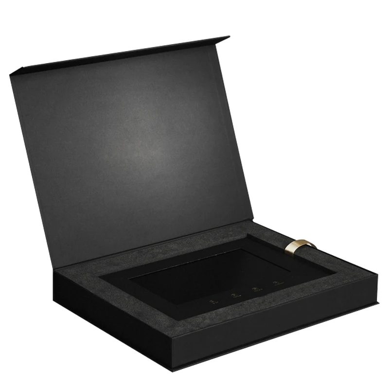 High-End Luxury Magnet Black EVA Foam Insert Gift Packaging Book Boxes for Smart Electronics