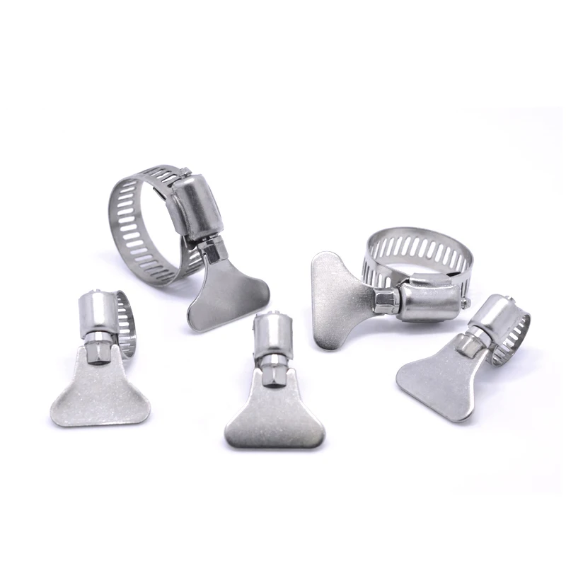 stainless steel handle hose clamp oil pipe and gas pipe hoop american type thumb fixed water pipe clamp manufacturer