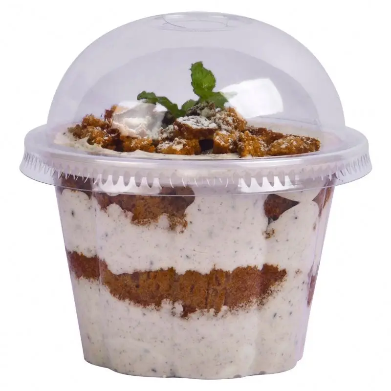 90ml-500ml Disposable Heat Resisting Baking PP Pudding Jelly Yogurt Ice Cream Dessert Mousse Plastic Tiramisu Cup with Lid