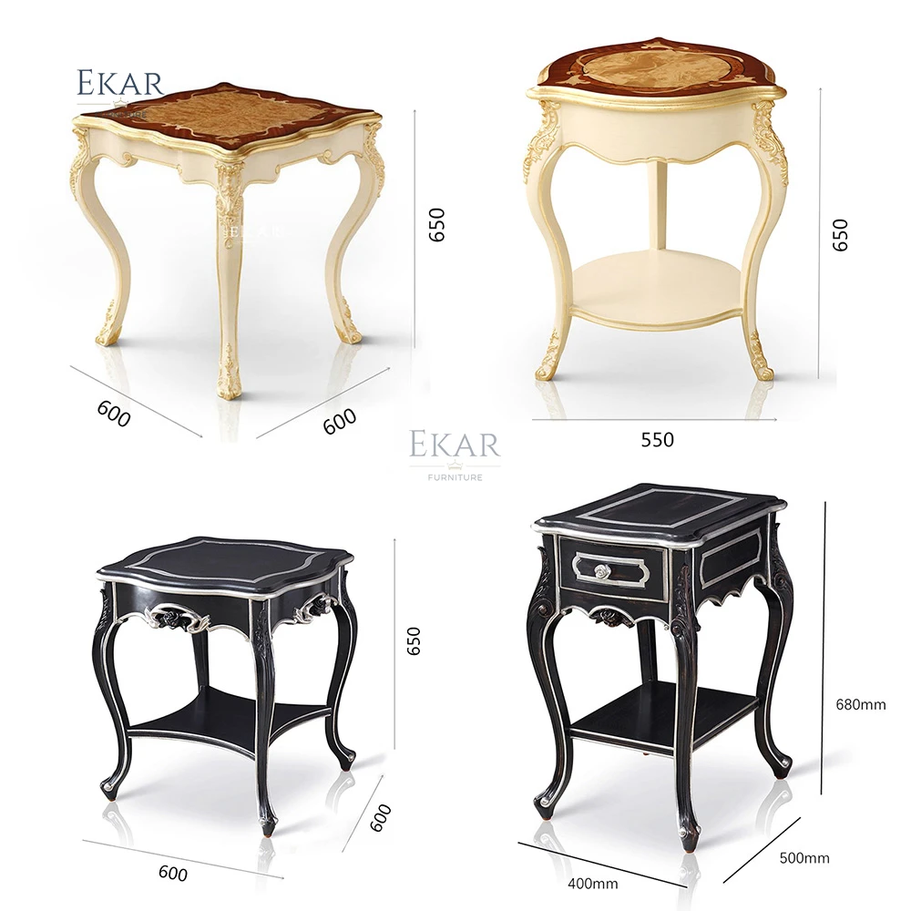 French style living room custom furniture wooden side table-coffee table-sofa set furniture living room