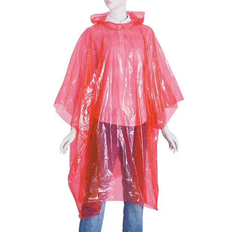 HOT SALE Disposable emergency PE rain poncho/rain coat/raincoat in ball