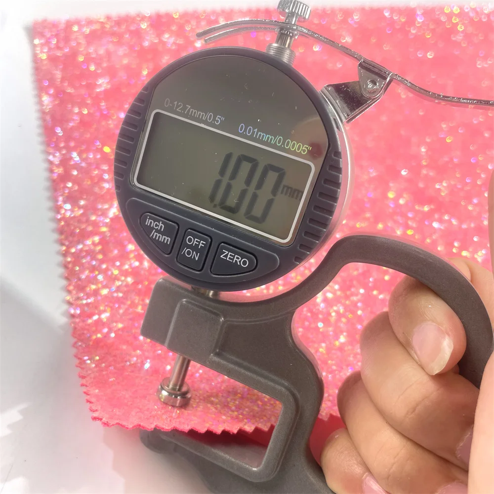 Chunky Glitter TPU Vinyl Rolls Elastic Faux Leather Fabric Flocked Pattern Lady Shoes Cosmetics Bag Home Textile Sofa Made PVC