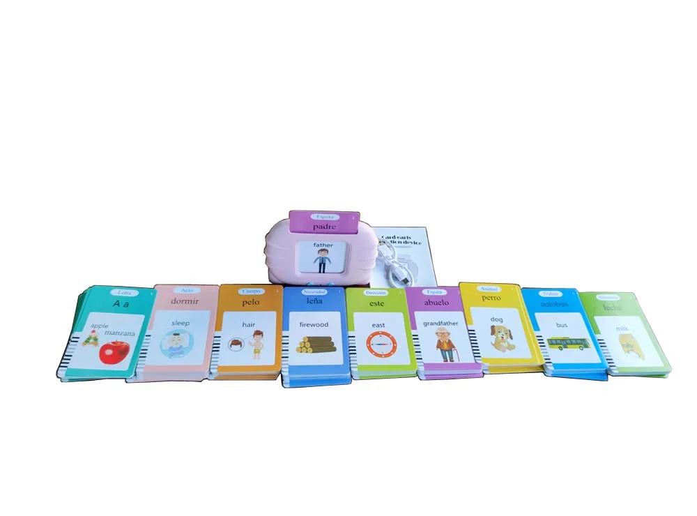 Spanish & English kids talking flash card learning machine