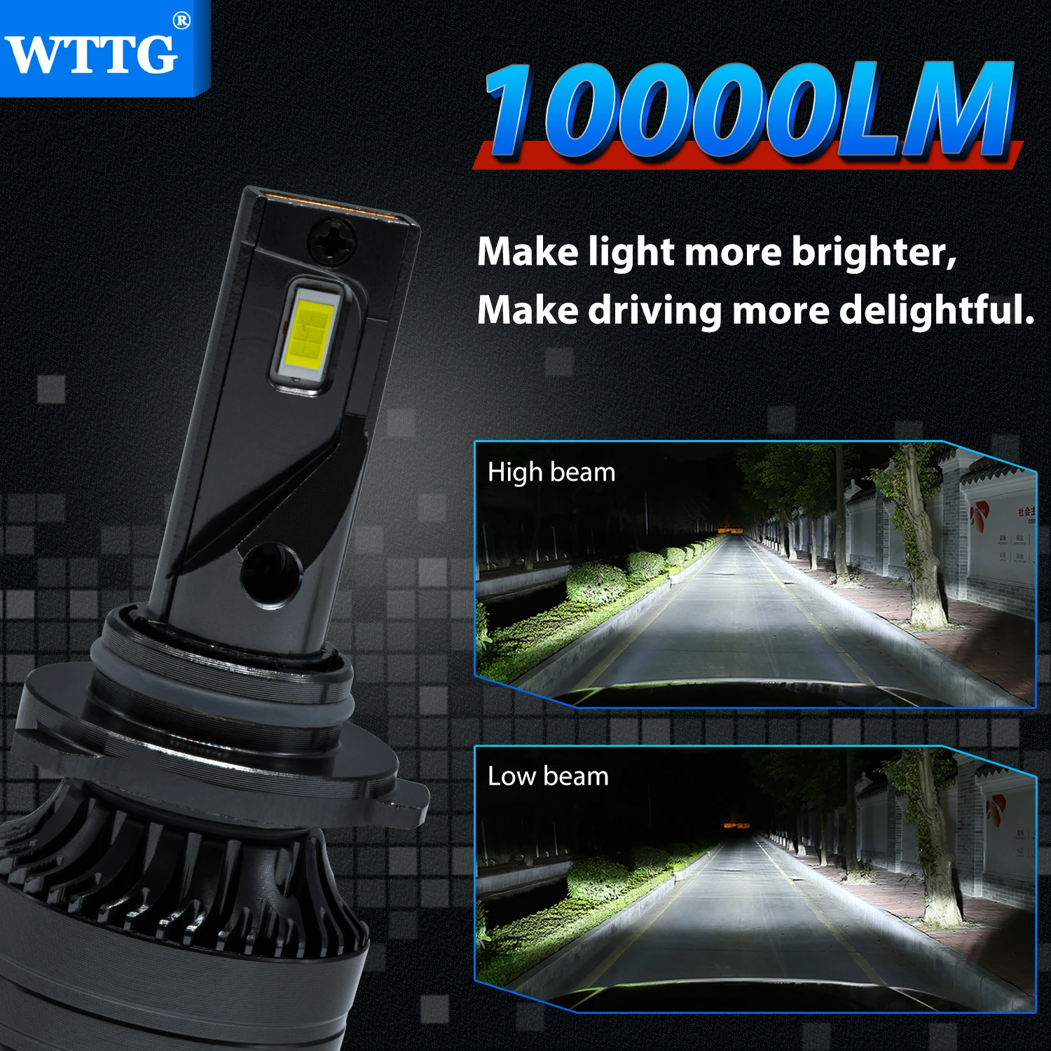 Wttg High Quality 4sided H7 H4 LED Bulb 150/100w 360 Degree Super Bright Car Headlights H4 H11 HB3 9005 /Auto Led Headlight