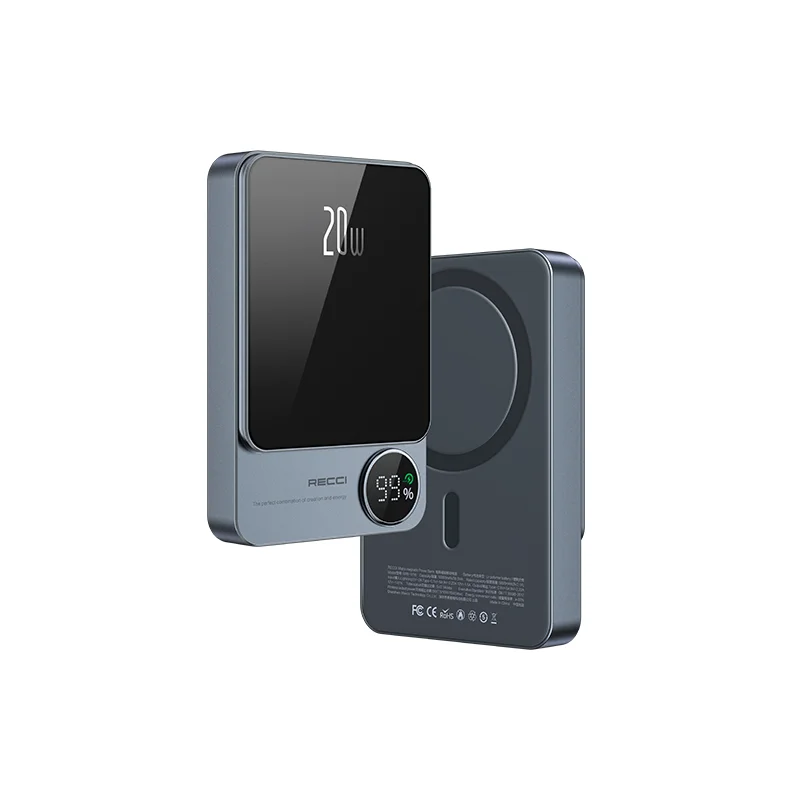 LED Display Mag-safe Magnetic Wireless Power Bank 20W PD Output Fast Charging Powerbanks for Apple iPhone 12 13 14 Plus Pro max