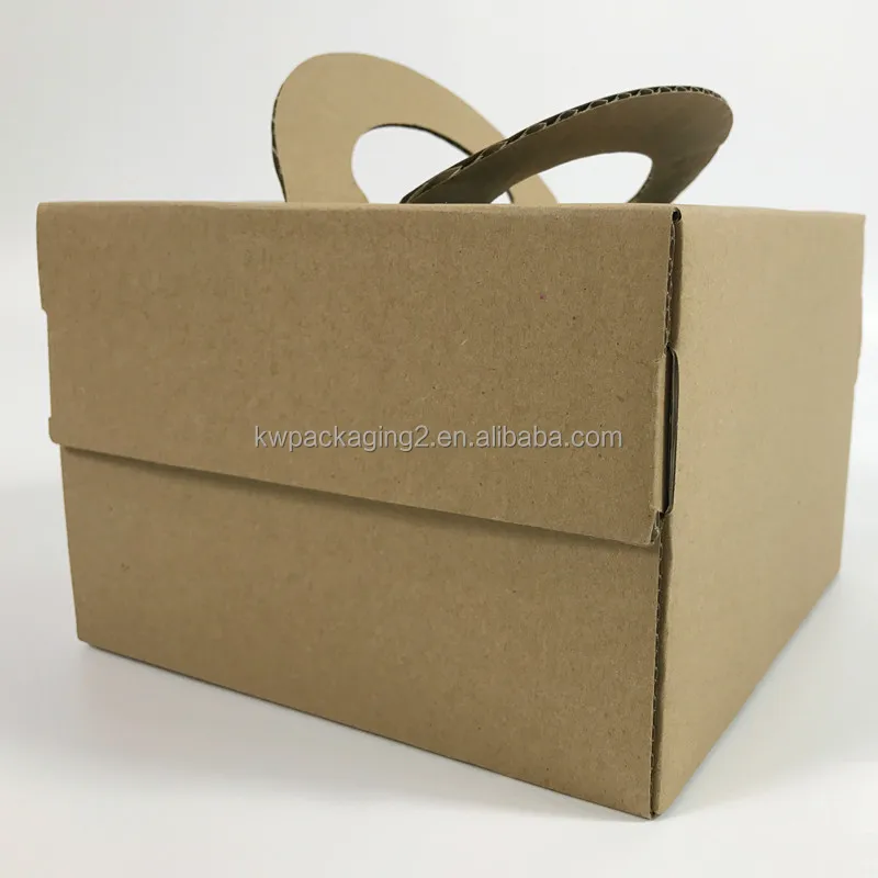 
2021 custom printed disposable fast food kraft paper box with handle for cake paper box 