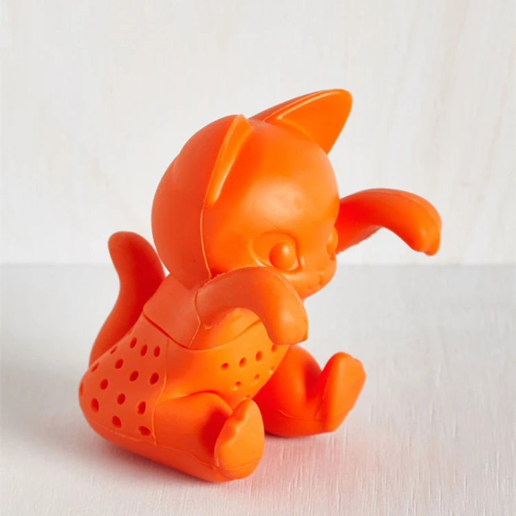 Factory Direct Custom 100% Food Grade BPA free Cute Animal Cat Tea Strainer Bulk Tea Ball Bag Silicone Loose Leaf Tea Infusers