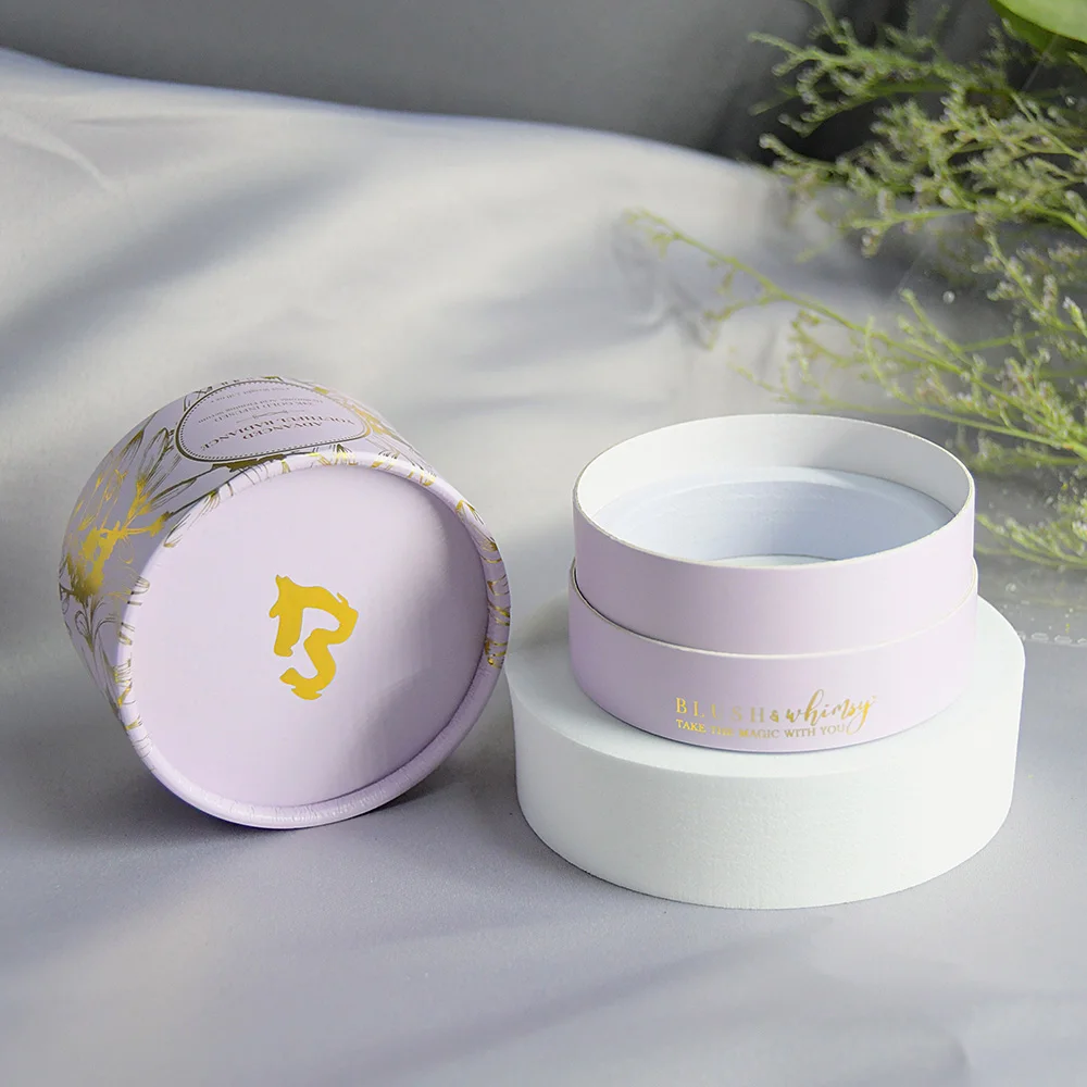 Customized eco friendly Rigid Cardboard Gift Paper Packaging white Round Tube Cylinder Honey Box With EVA Foam Insert
