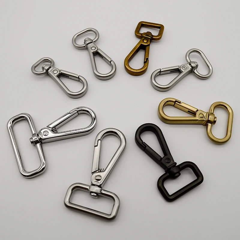 Black Fashion Metal Swivel Snap Hooks Brass Alloy Carabiner Dog Buckle Hook for Leather Handbags Bag Clamps Plate Accessories