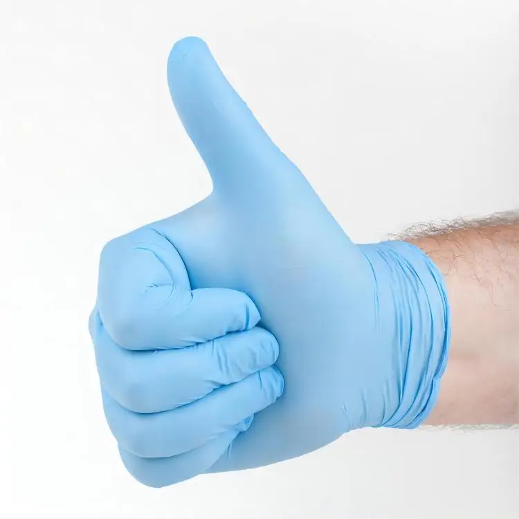 Wholesale Blue Powder Free Nitrile Gloves With High Quality household Disposable Nitrile Gloves