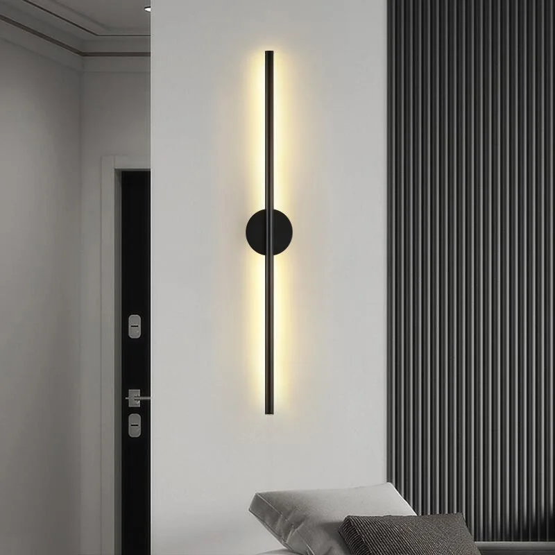 Nordic Modern Simple Led Long Strip Lights Aluminum Wall Light Indoor Black Line wall lamps Sconce Stair Lamp