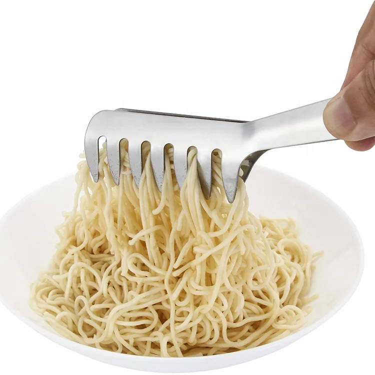 Wholesale Food Grade Stainless Steel Kitchen Cooking Pasta Tong Spaghetti Food Tongs Kitchen Accessories