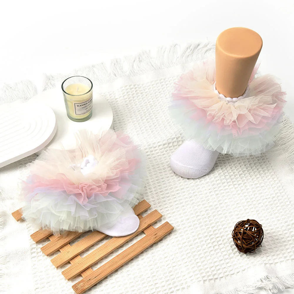 Colorful lace socks Korean style children fashionable Rainbow Lace  socks lace dance socks