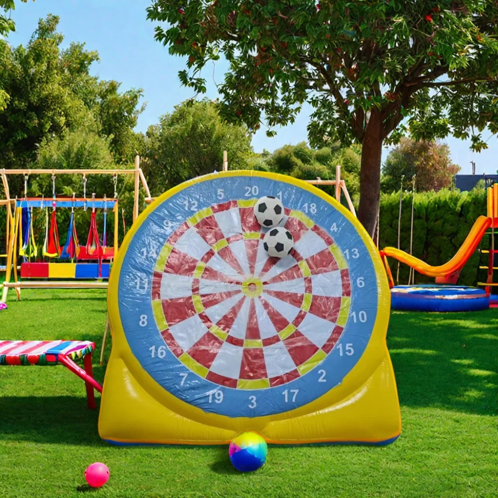 Fun Velcro-Inflatable Football Target Set Unisex PVC Soccer Field Indoor Outdoor Inflatable Football Darts
