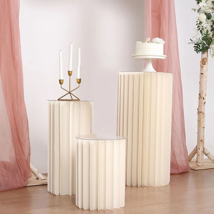 Paper Party Wedding Props Plinths Cylinder Rack Candy Dessert Cake Pedestal Display Balloon Arch Stand Halloween Decorations