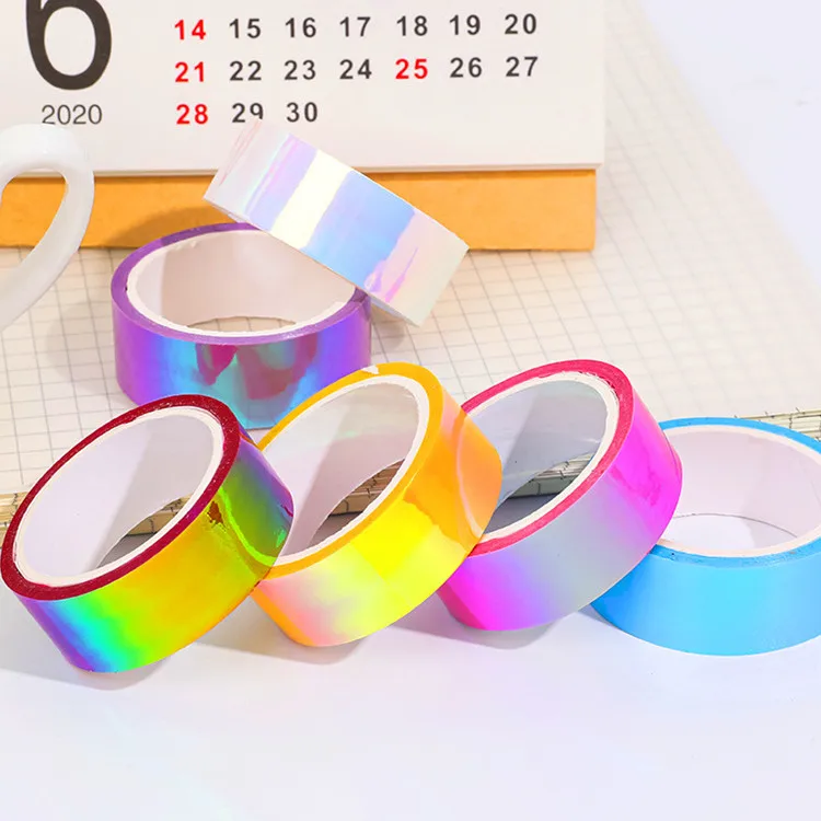 
Colourful DIY holographic laser masking packing decorative tape 