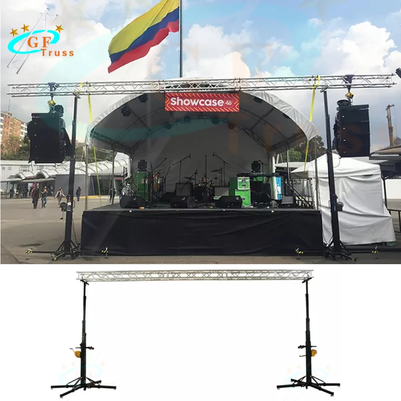 Customized Height Heavy Duty Crank Speaker Truss Lifting Stand for Events Hanging Lights and Speakers