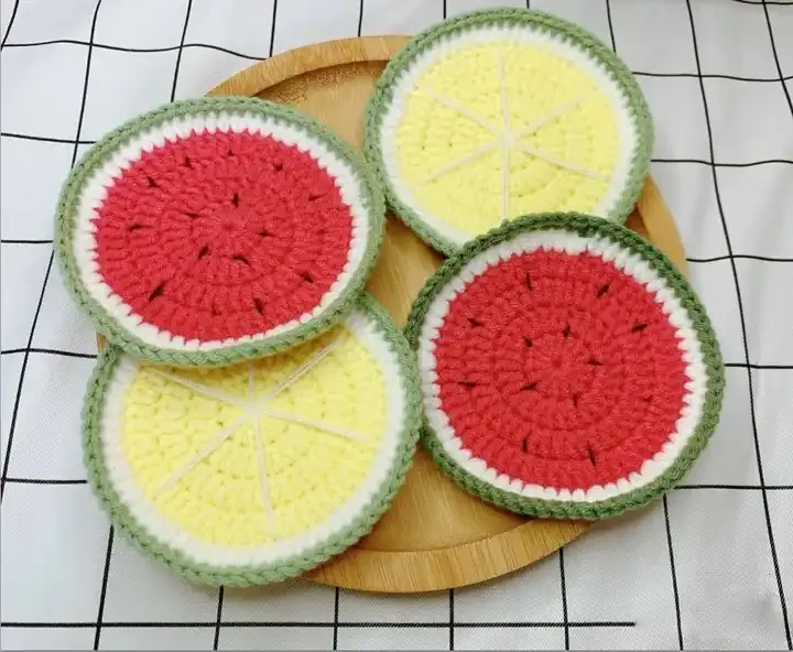 Cat Butt Coasters Funny Drink Mat Handmade Crochet Cup Coaster Absorbent Coasters for Home Office Decor