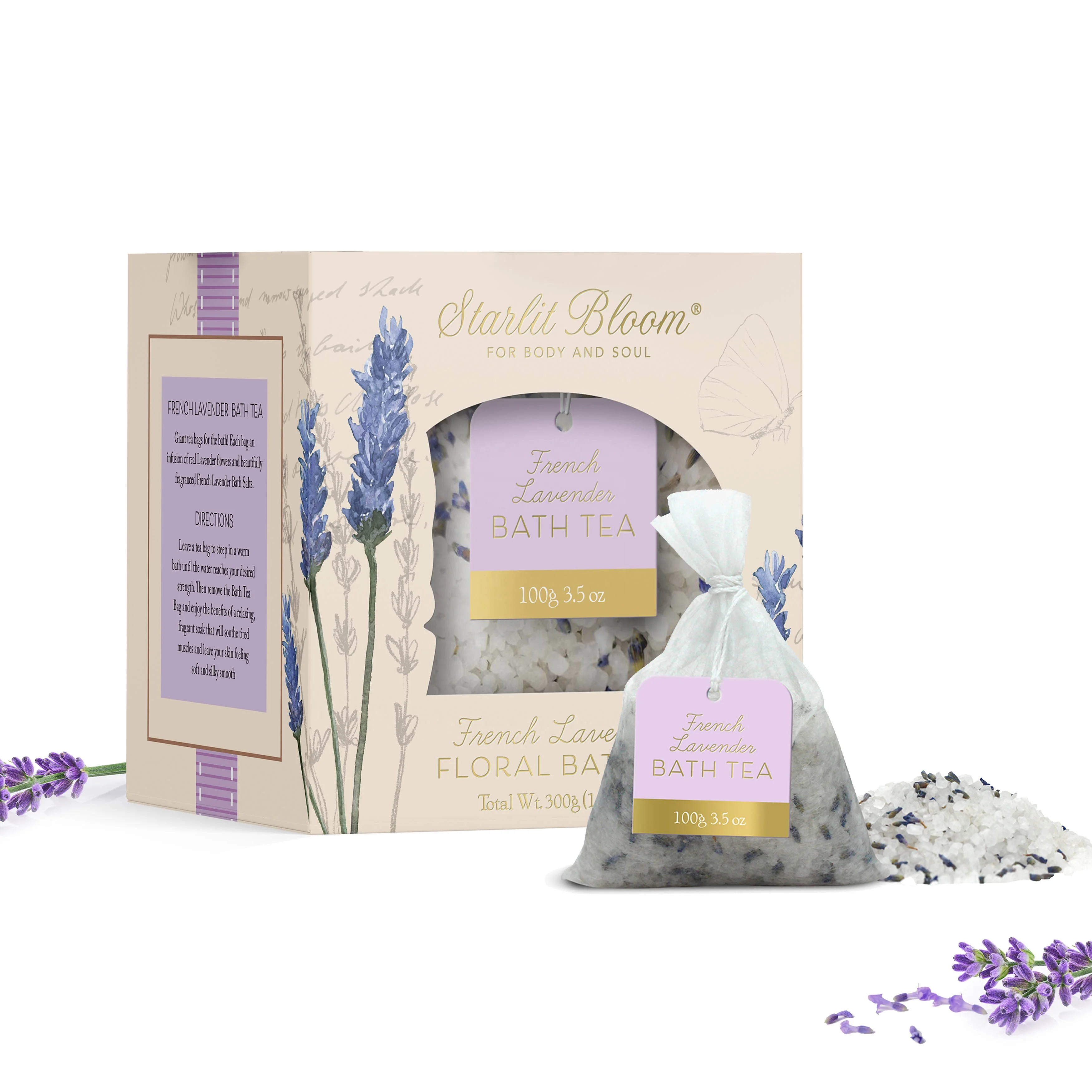 Spa Relaxing floral scented private label organic natural  bath salts with flowers for relaxing in tea bag