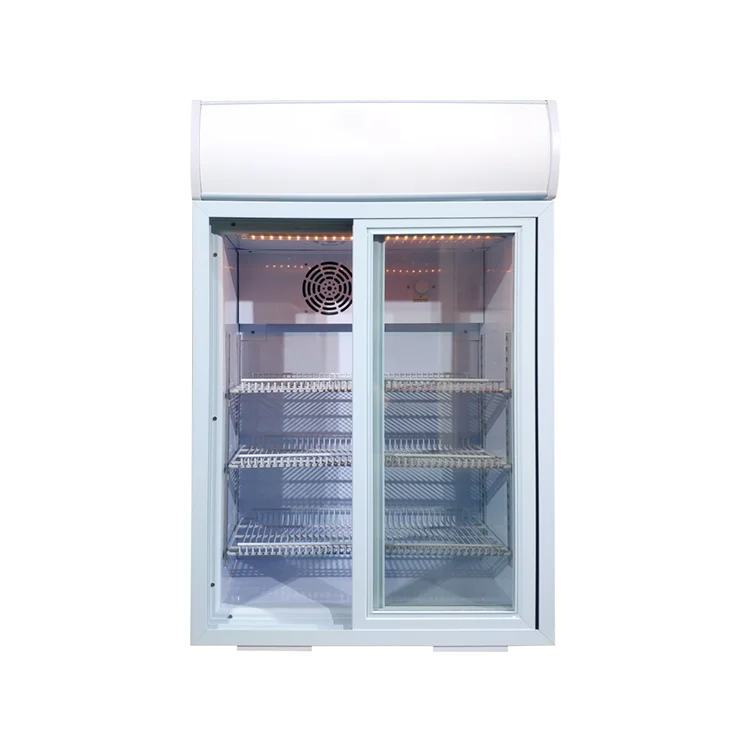Meisda SC105L double glass sliding door counter top cooler 105L energy drink and beverage display refrigerator