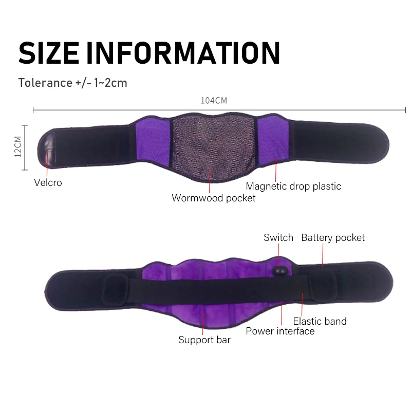 Portable Belly Heating Pad Electric Waist Belt Device, Fast Heating Pad with 5 Heat Levels and 5 Massage Modes