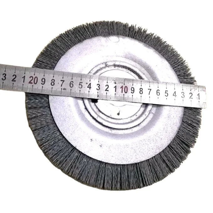 Wide Face Abrasive Nylon  Bristle Silicon Carbide Brush Wheel For Deburring Auto Spare