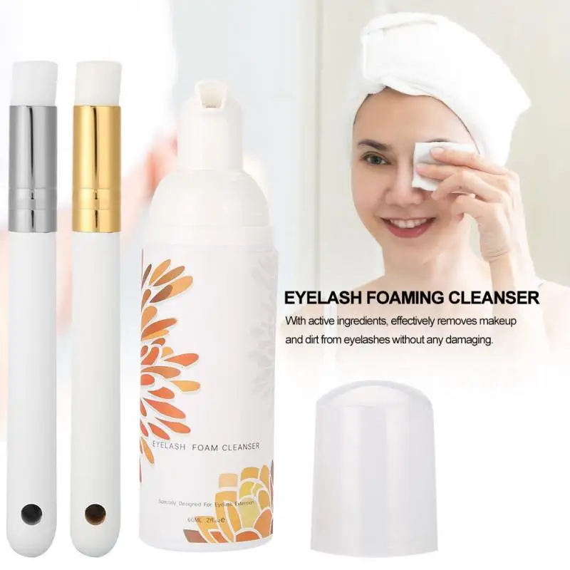 
Wholesale Eyelash Extension eyelash foam cleanser Shampoo Lash Foam Eyelash Cleaning Brush wimpern shampoo lash foam shampoo 