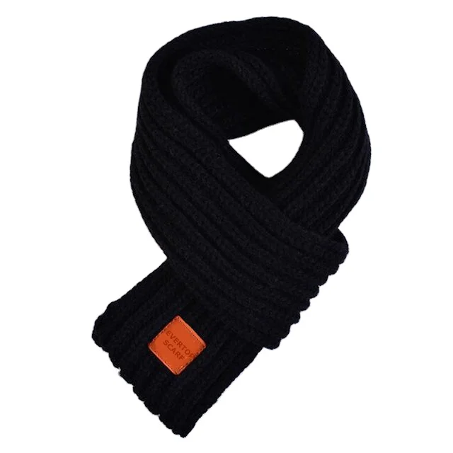 classical chunky knit acrylic knitted scarf custom kids warm soft touch feel winter scarf