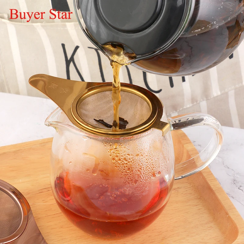 Buyer Star Round Side Single Net Stainless Steel Tea Infuser Filter Tea Strainer