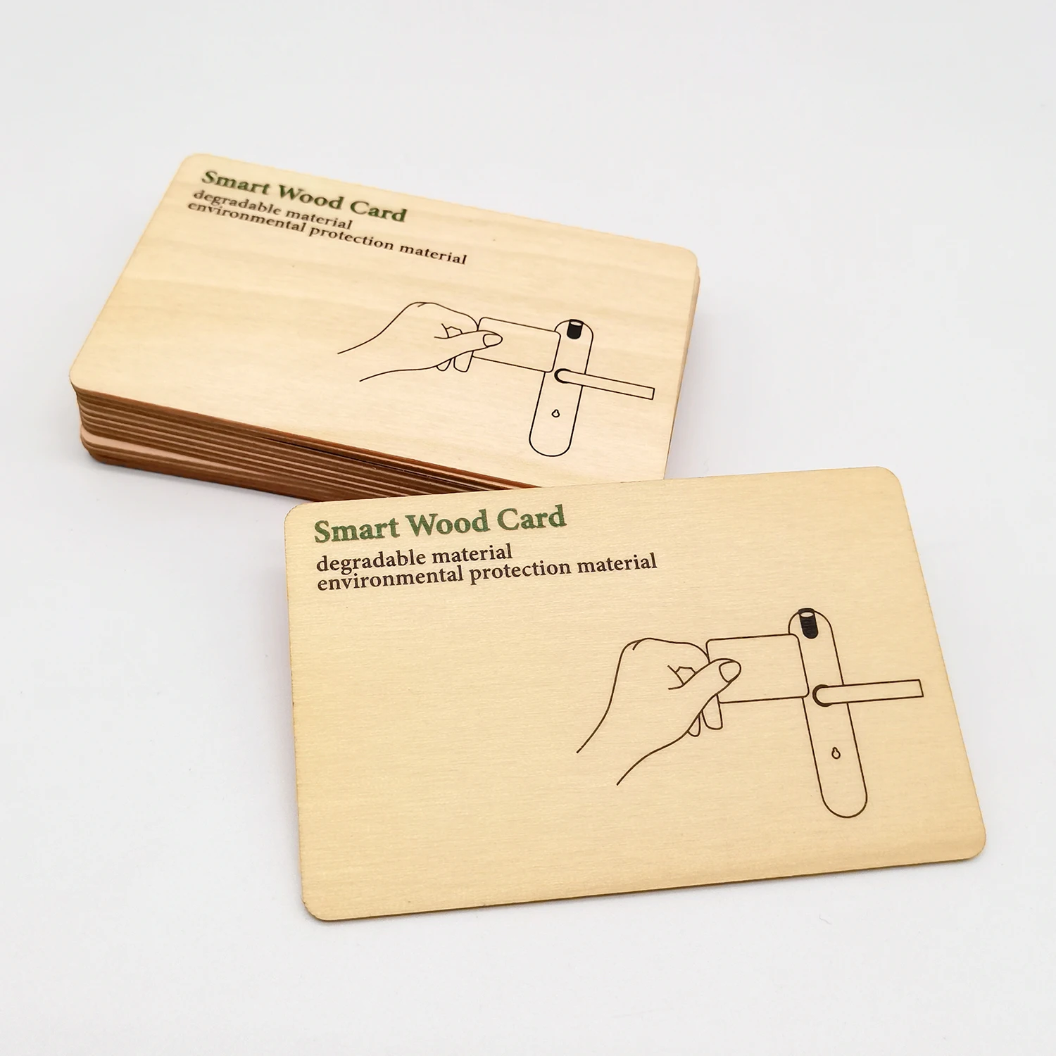 Smart NFC RFID Card Laser Engraved Eco Friendly Wooden Card