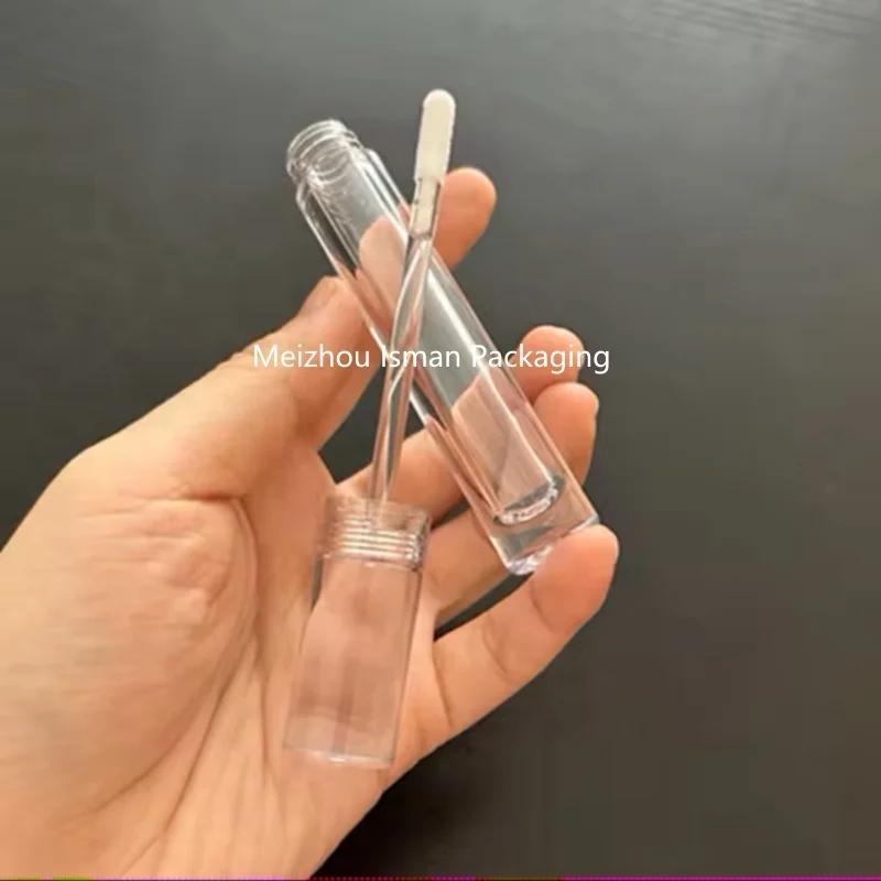 2ml 4ml 5ml 6ml cylinder all clear crystal lip gloss package empty full transparent lipgloss containers wand tube with brush