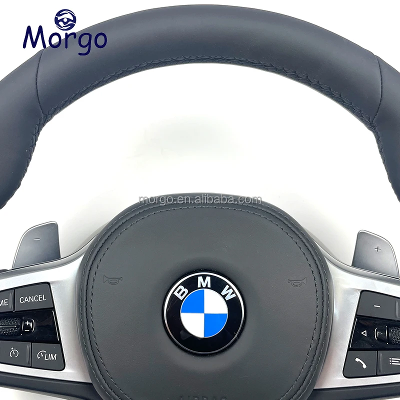 New pure leather steering wheel for BMW G01 G02 G05 G06 G07 G11 G14 G20 G22 G26 G30 G32 steering wheel F series upgrade G series