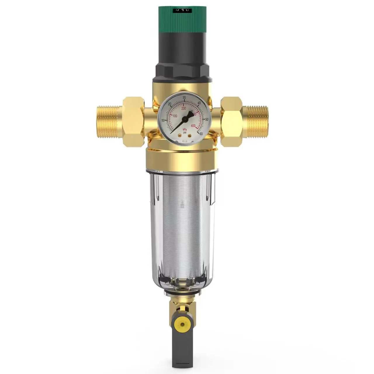 Whole house water purification system Brass sediment Pre-filter with Self cleaning home ro water filter water prefilter