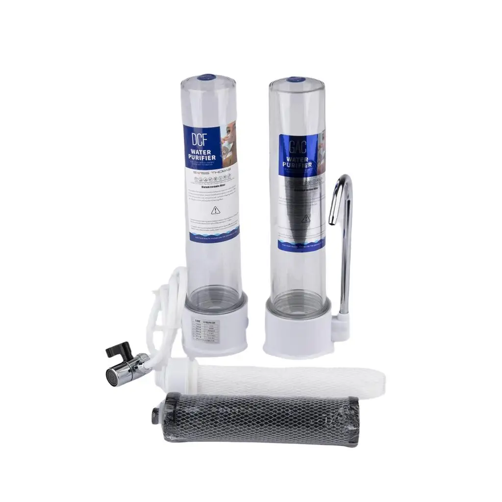 Diatom Ceramic Activated Carbon Faucet Mount Water Purifier Filter