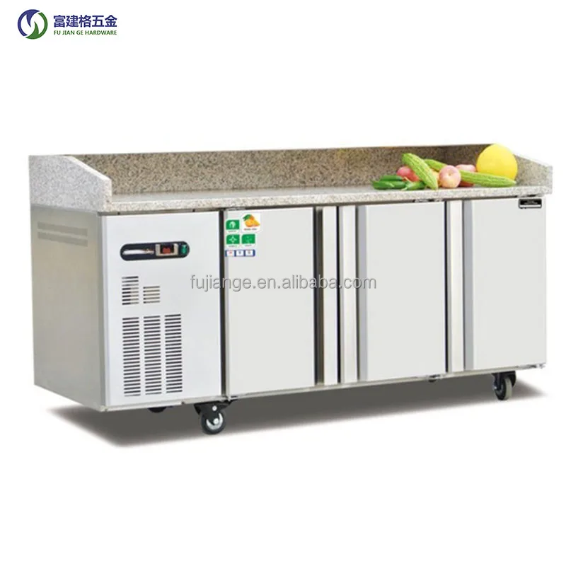 Height 950mm Europe Commercial Stainless Steel Refrigerator Freezer GN Counter With Backsplash Restaurant Kitchen Four Door
