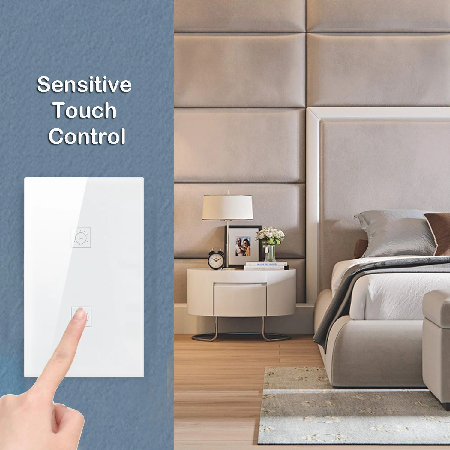 Alexa Google Home Automation Wifi  Remote Control Smart On/off Timer Light Wall Switches Touch