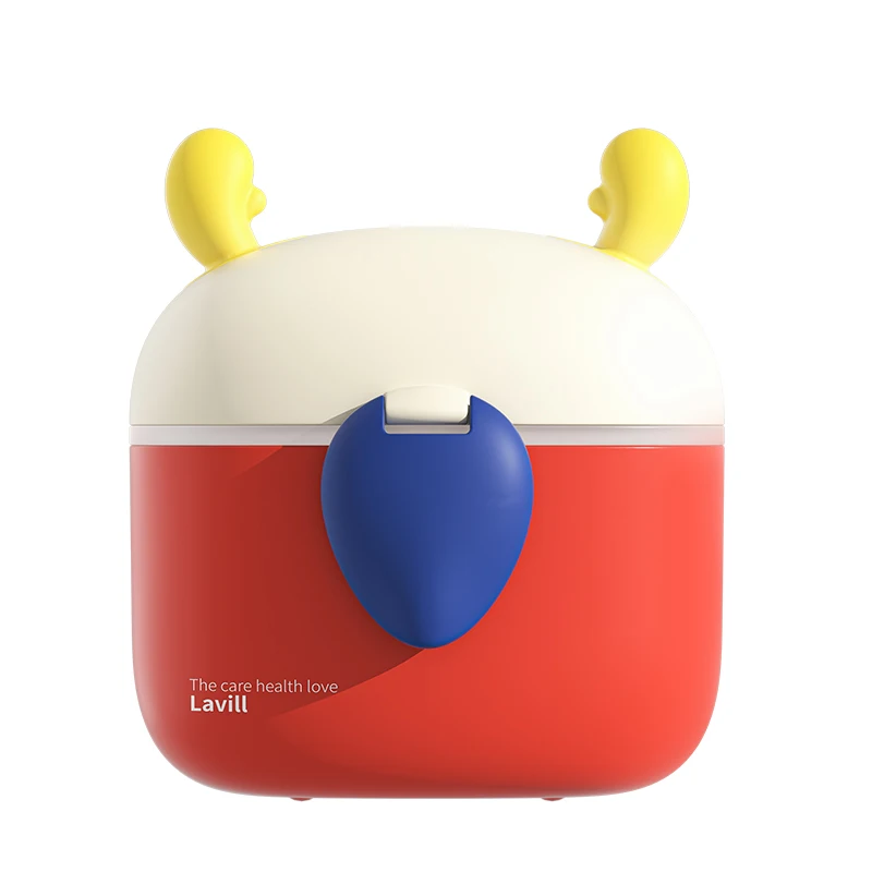 Large Capacity Portable Baby Milk Powder Storage Tank with Cartoon Pattern Sub-Packages&Moisture Protection for Travel Use