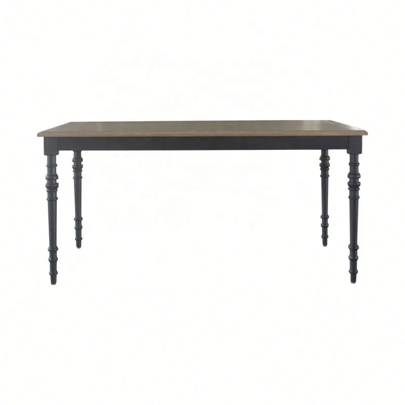 D1615-160 French Style Home Furniture Rectangular Wood Solid Oak/Birch Kitchen Dining Table