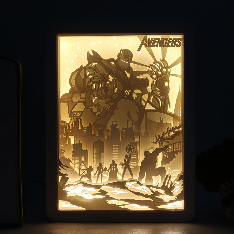 3D Paper Cut Light Box USB Powered LED Shadow Lamp Decorative Night Light frame with Switch for Bedroom Living Room