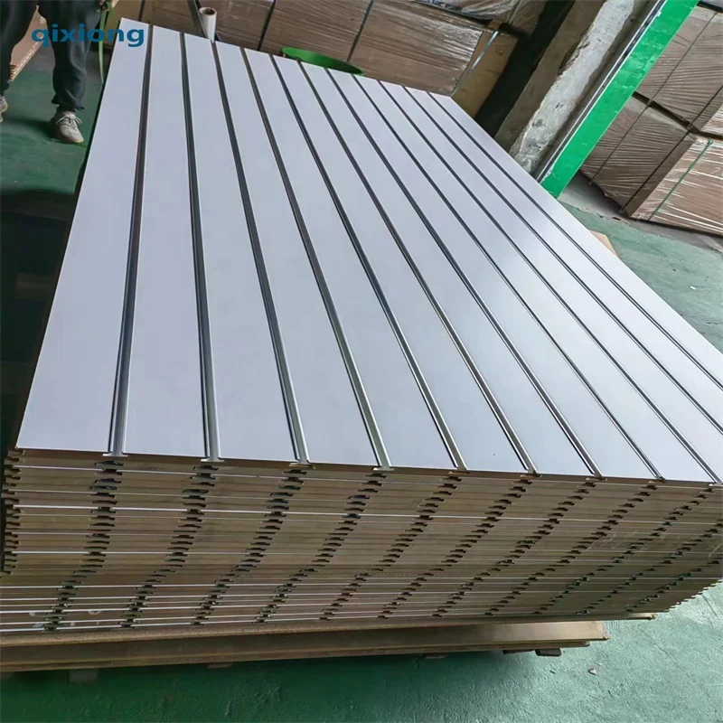 QiXiong mdf slot wall slotted board slatwall panels